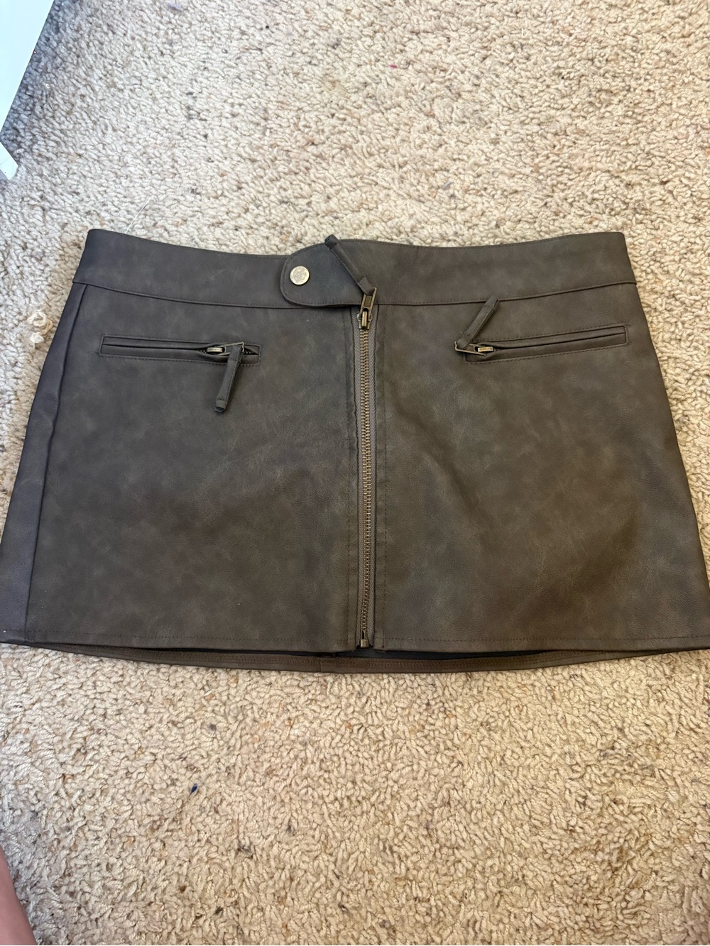 Edikted Faux Leather Mini Skirt in Charcoal
